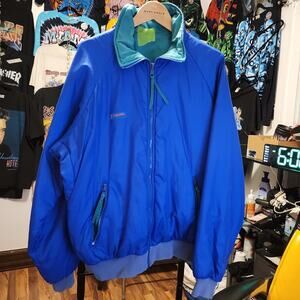 Mens Blue/Green Columbia Jacket reversible Vintage Medium/Large 21x27